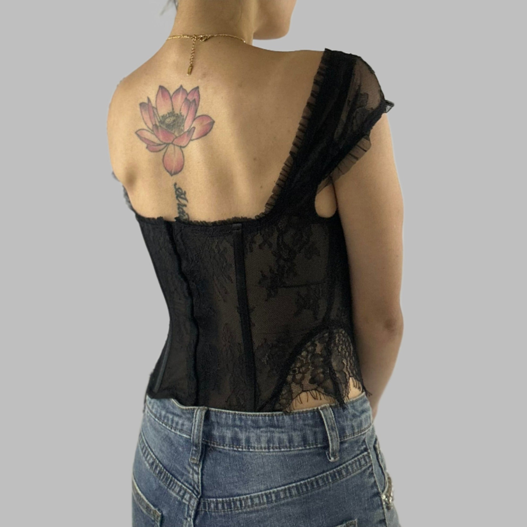 Cropped Lace Bustier Top - Alletse