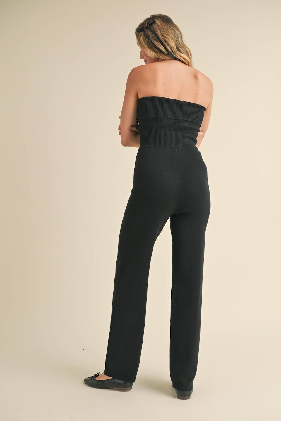 Leonora - Foldover Bandeau Knit Jumpsuit