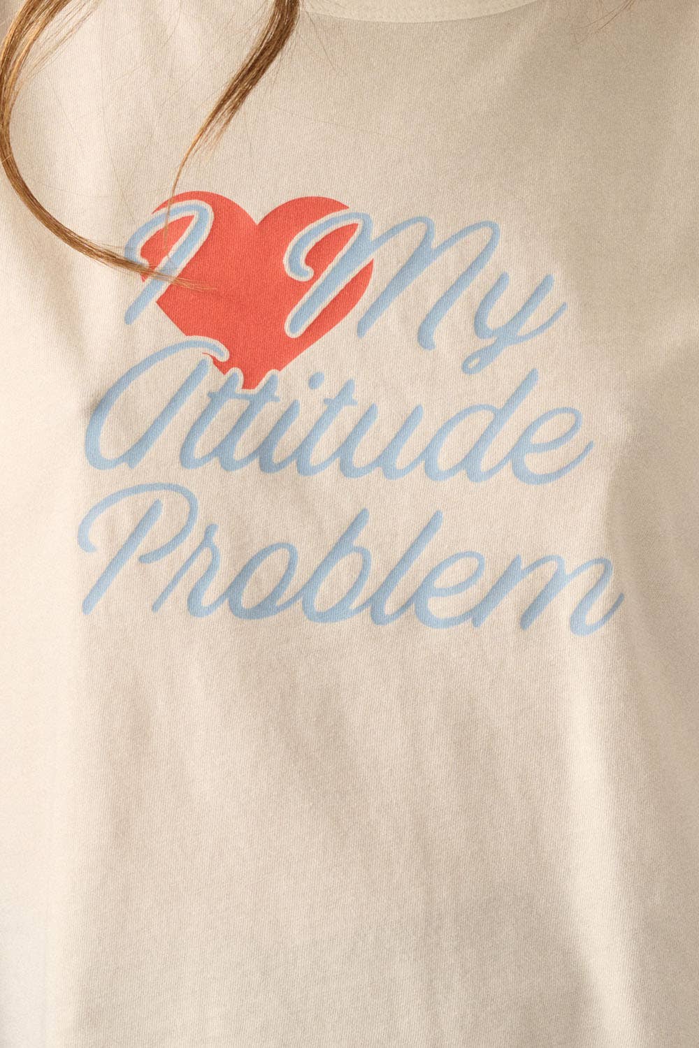 I Love My Attitude Problem - Cropped Graphic Tee - Alletse