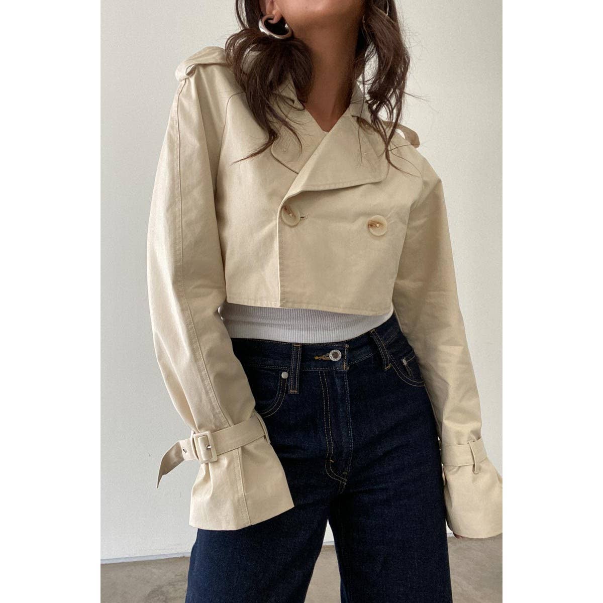 Cropped Trench Jacket - Alletse