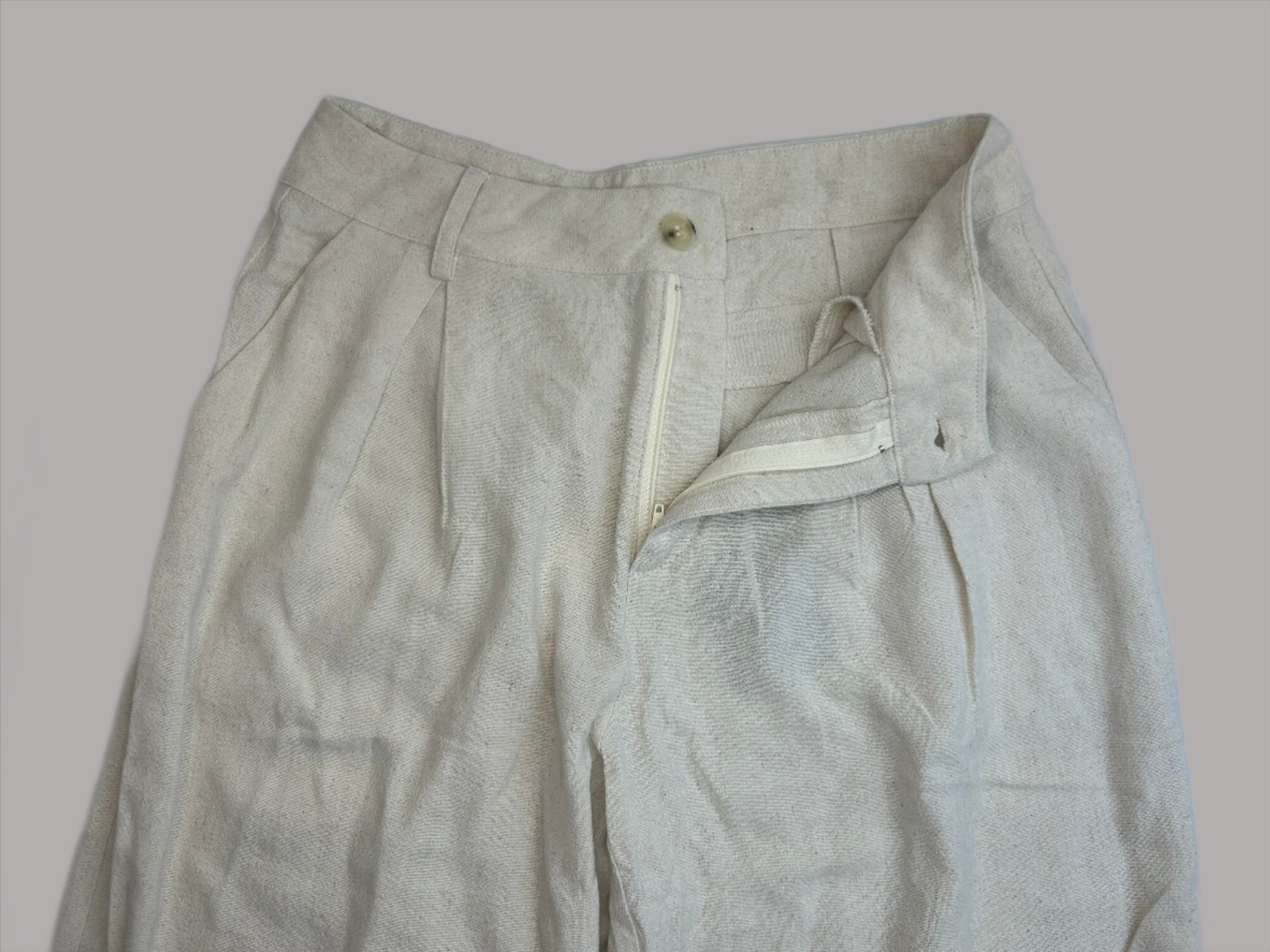 Pleated Linen Blend Trousers - Alletse