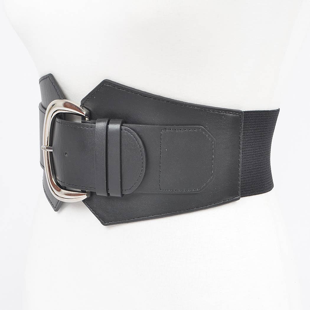 Wide Elastic Waist Belt - Alletse