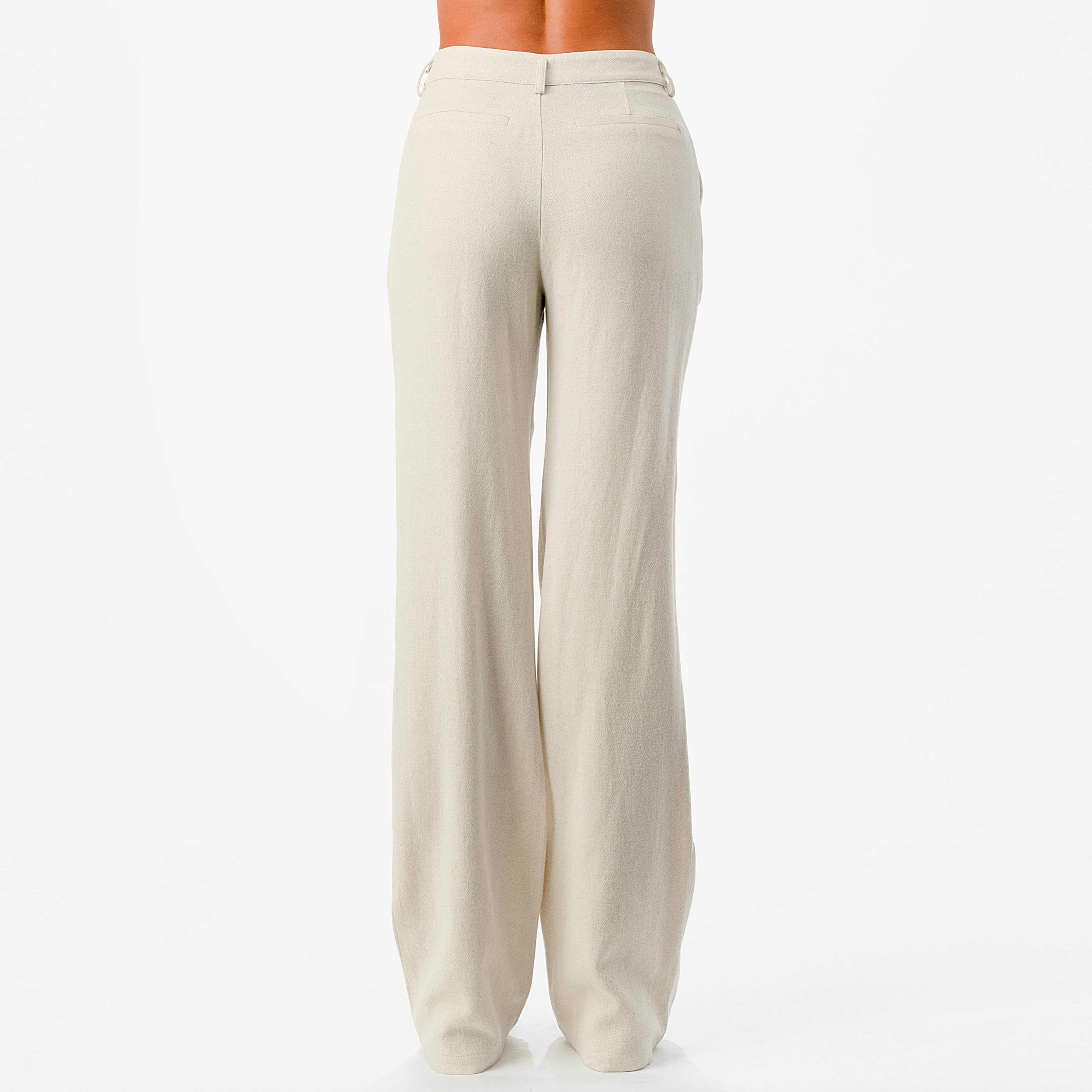 Pleated Linen Blend Trousers - Alletse