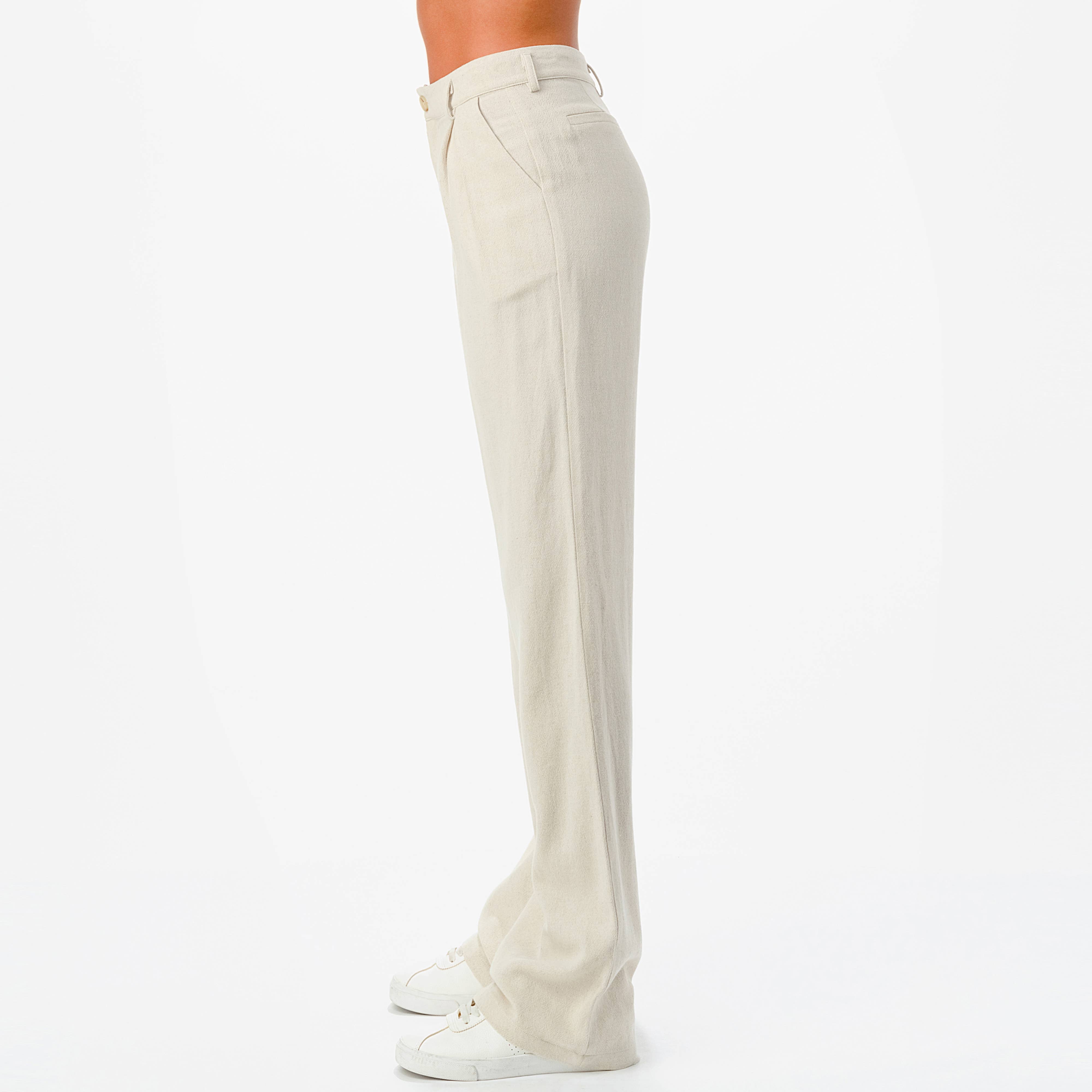 Pleated Linen Blend Trousers - Alletse